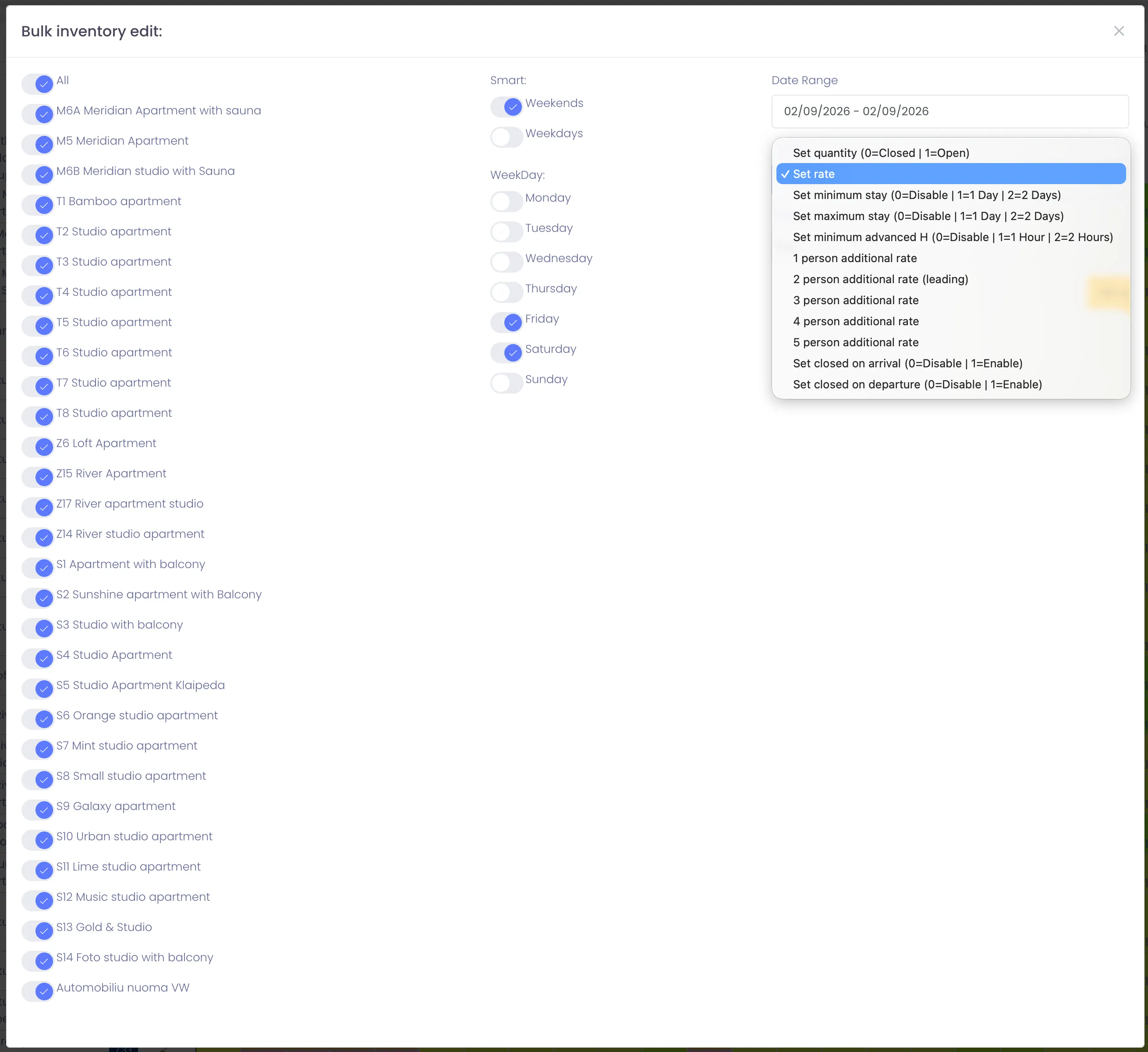 Bulk Update Pricing Interface