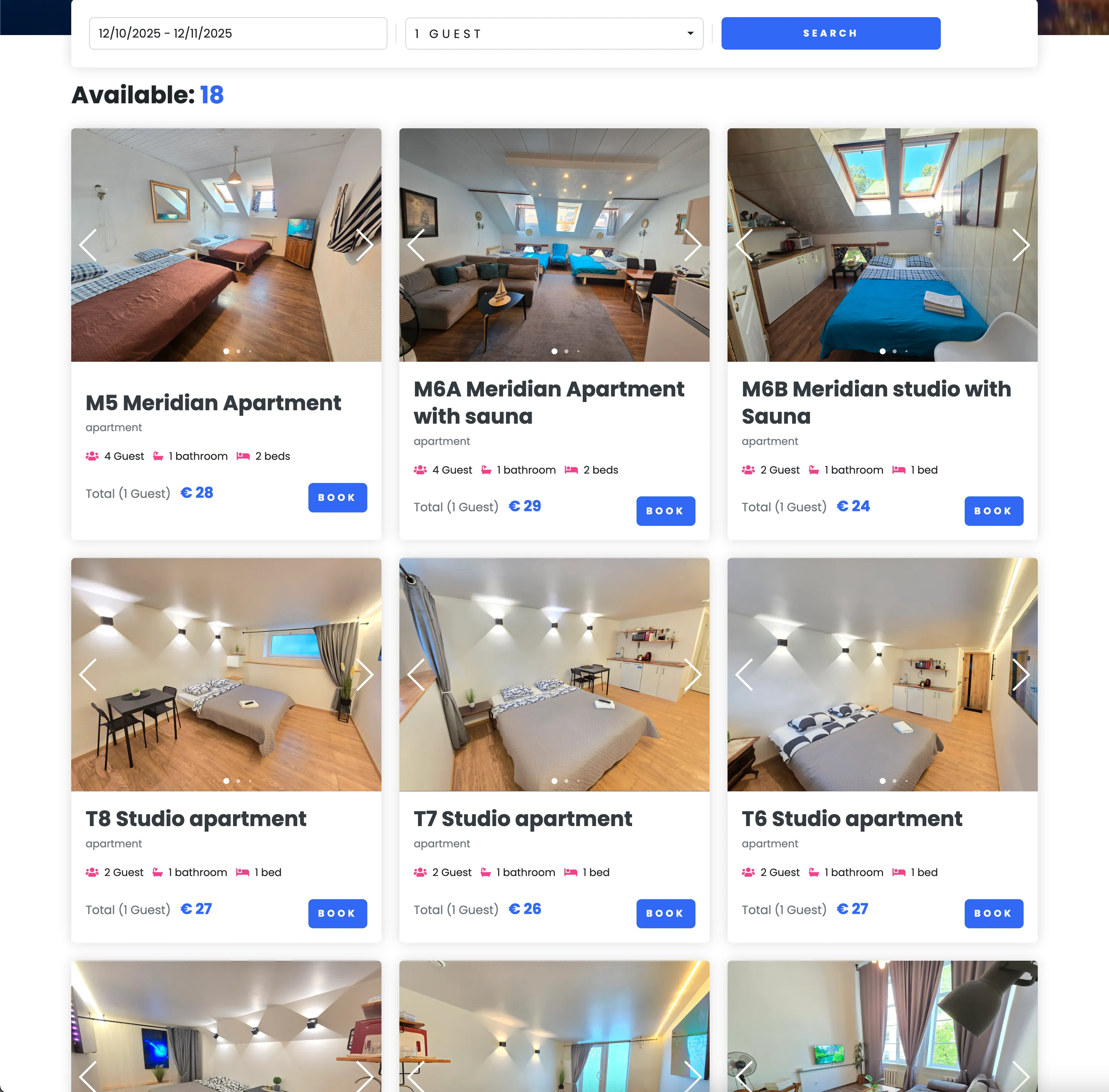 Direktbuchungs-Webseite auf einem Laptop