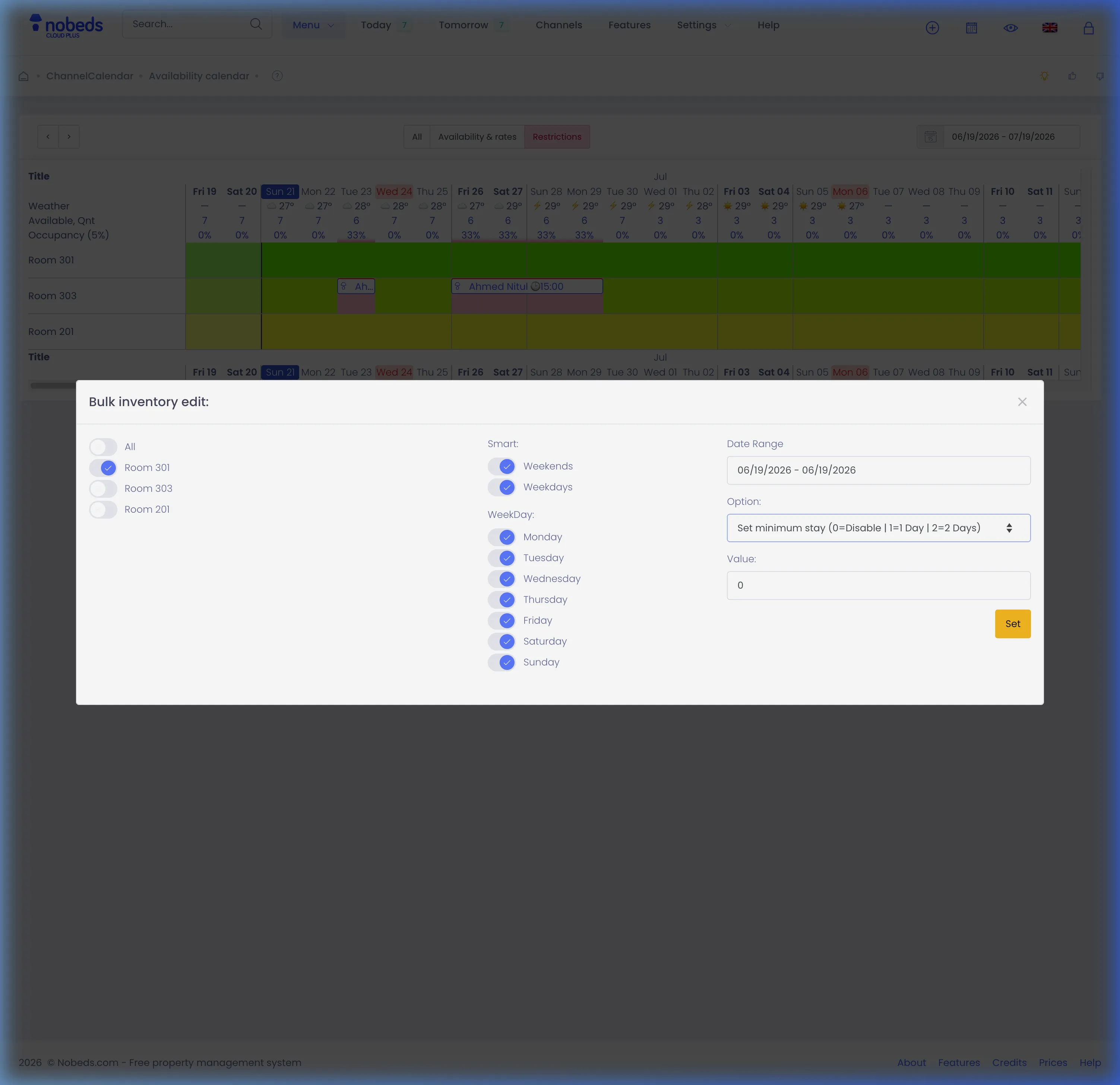 Channel Manager Settings
