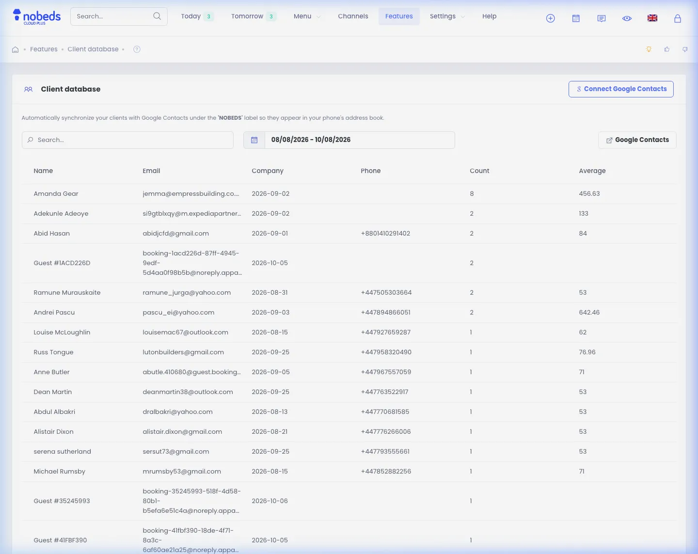 Client Database Sync Settings