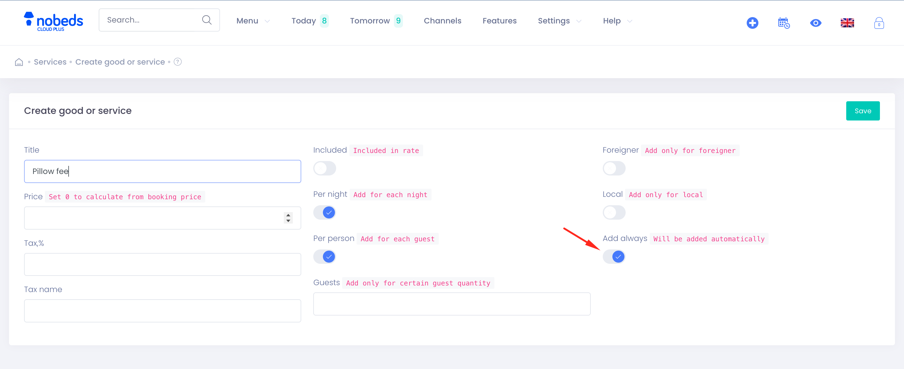 Goods and Services List