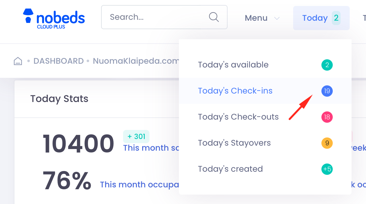Top Nav Arrivals Menu