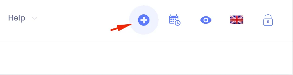 Create booking from top menu