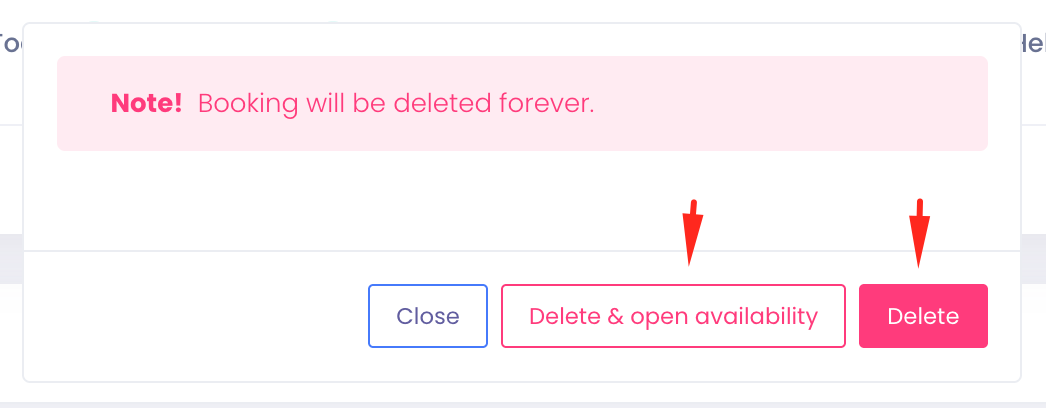 Choose delete options