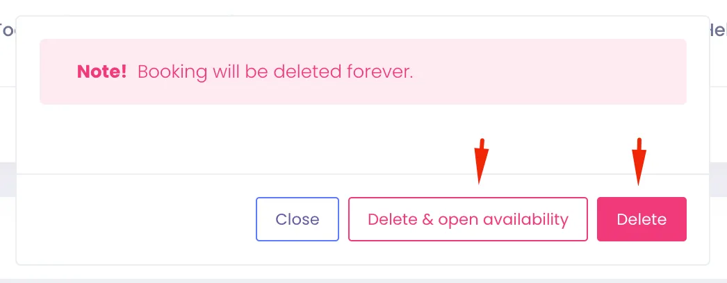 Choose delete options
