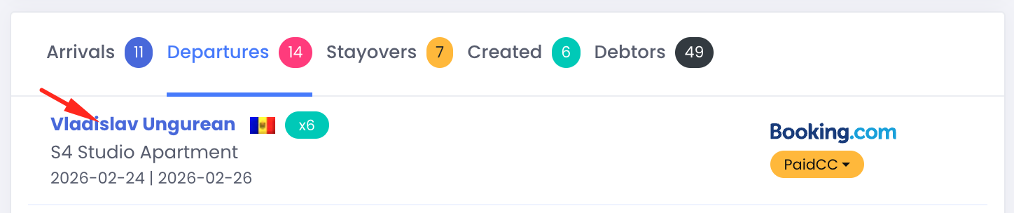 Dashboard operational lists