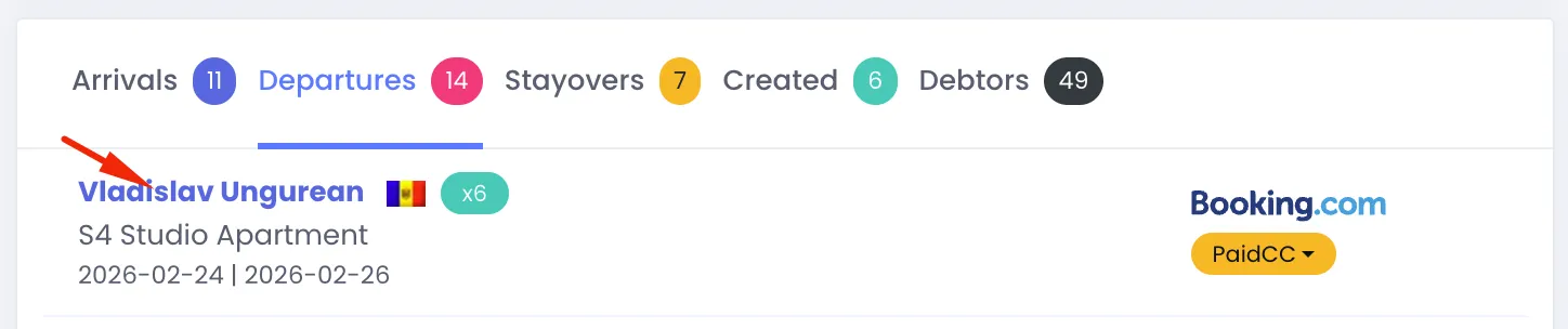Dashboard operational lists