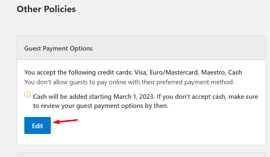 Guest Payment Options