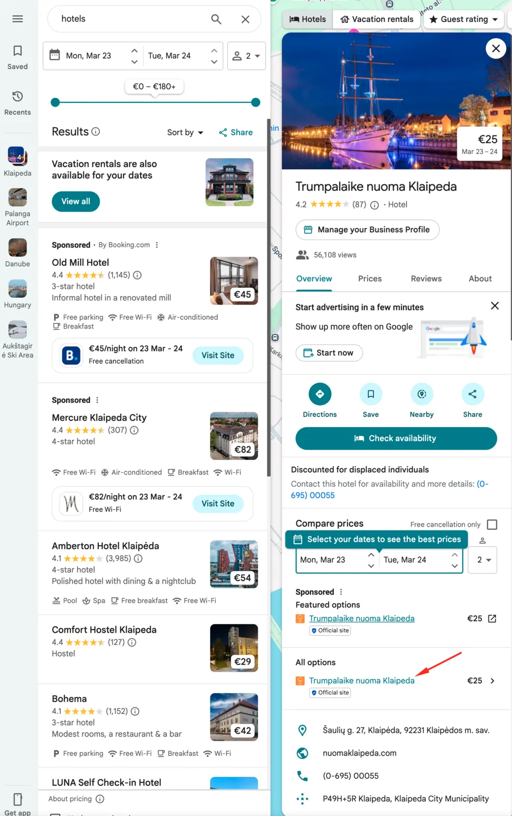 Google Maps Property Detail